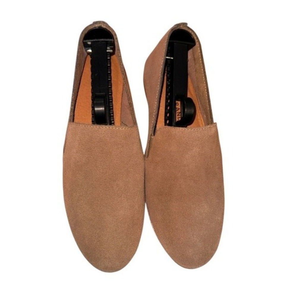 Lucky Brand Loafers Womens 7M Pre-Owned Charsa 2 Suede Flats Tan Leather‎ Shoes
